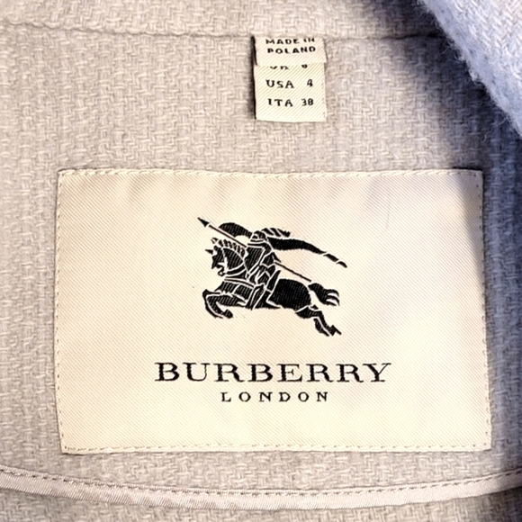 Burberry Cashmere Wool Grey Peplum Coat - Picture 3 of 12